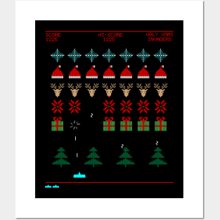 Ugly Christmas Invaders Posters and Art